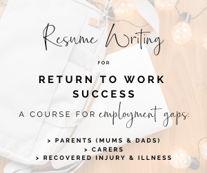 Resume Writing Course Cover Image no logo resume writing for return to work success
