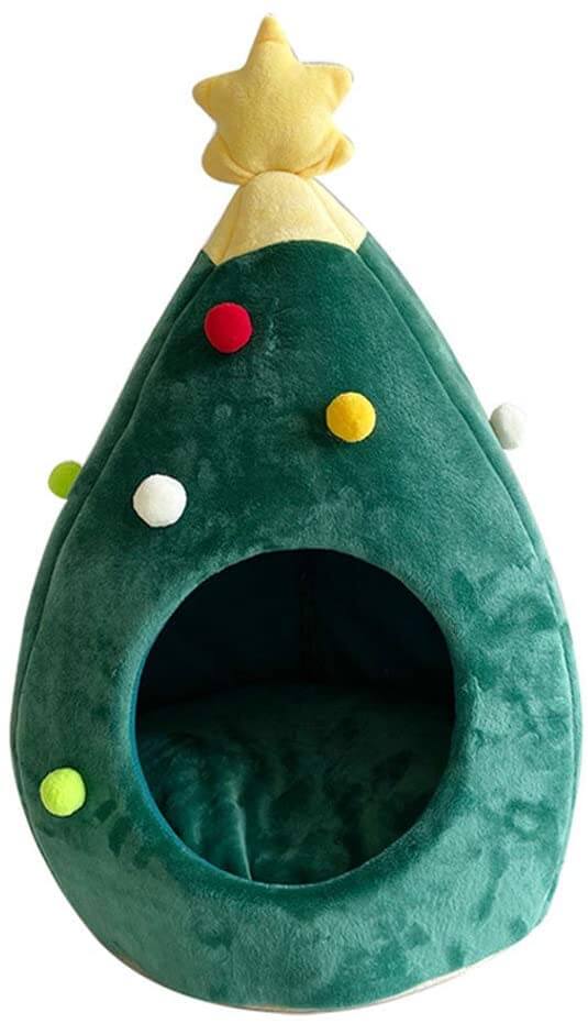 christmas tree cat bed